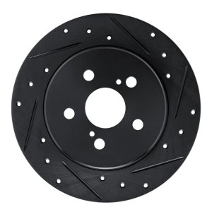 Toyota Corolla Brake Rotor (1) - Rear Right - R1 Concepts - Drilled & Slotted - Black - `19-`25